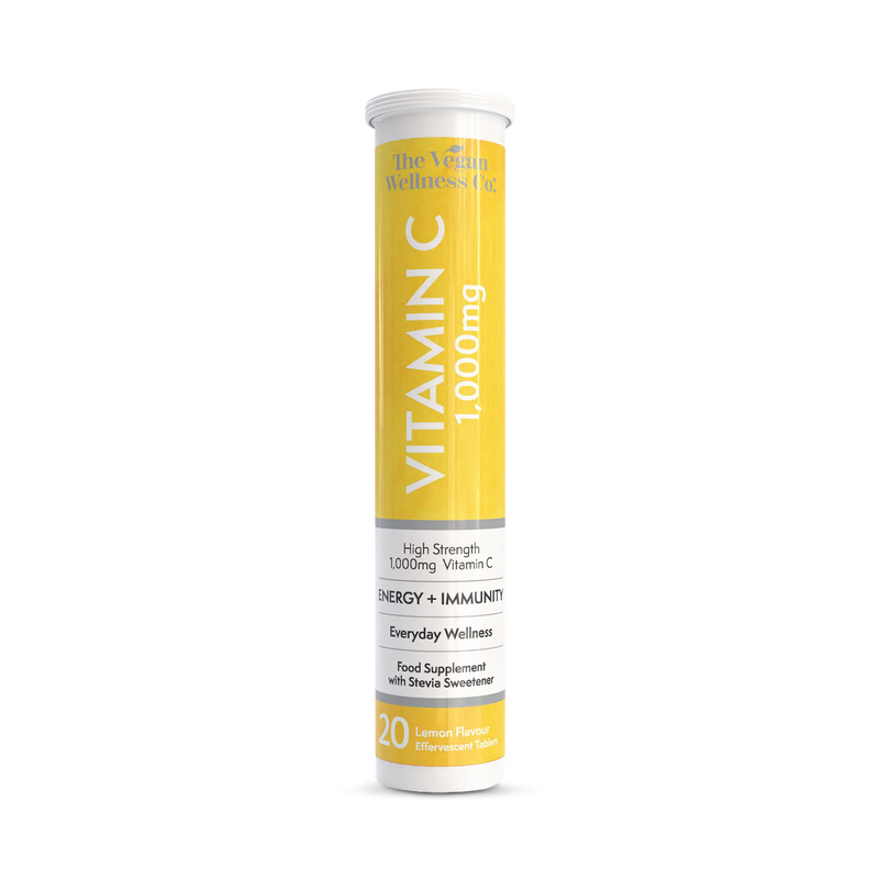 The Vegan Wellness Co 1000mg vitamin C effervescent tablets lemon, UK version