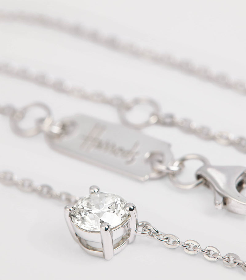 Harrods white gold diamond pendant necklace 0.50ct (British brand)