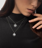 Messika Lucky Move white gold diamond necklace 0.24ct, imported from the UK