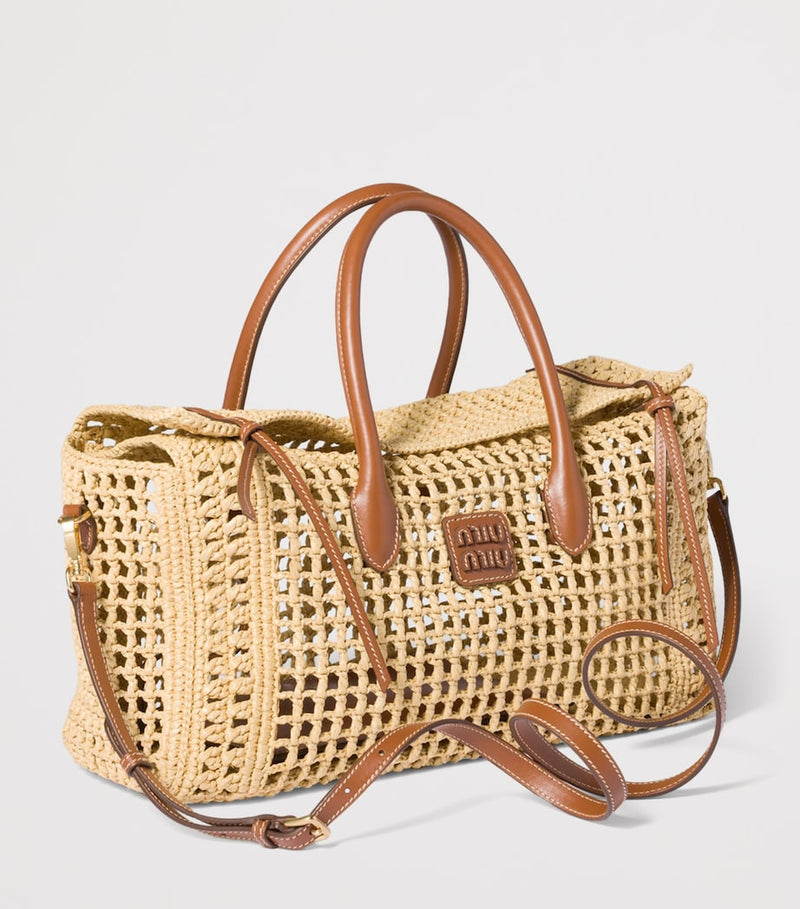 Miu Miu raffia top-handle handbag, imported from the UK