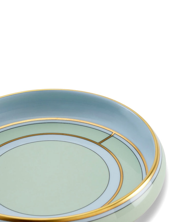 Ginori 1735 Colonna Diva verde porcelain round tray 17cm (British brand)