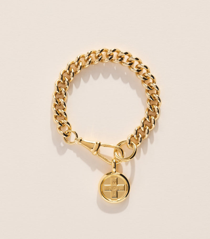 Tilly Sveaas gold-plated Moi + Toi bracelet, imported from the UK