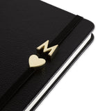 Moleskine gold-plated F notebook charm, imported from the UK