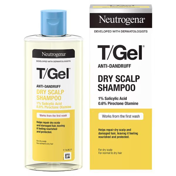 Neutrogena T/Gel Dry Scalp Shampoo 250ml, imported from the UK