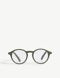 Izipizi Letmesee #D Kaki round-frame reading glasses +2.00, UK version
