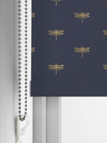 Sara Miller navy dragonfly roller blind, UK version