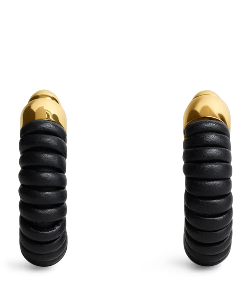 Alaïa lambskin tubular hoop earrings, UK version