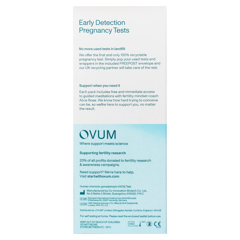 Ovum Early Detection Pregnancy Test 2 Pack, imported from the UK