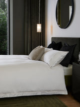 Next Collection Luxe Ivory/Champagne 600 Thread Count Cotton Sateen Duvet Cover and Pillowcase Set- Buy online at McGrocer