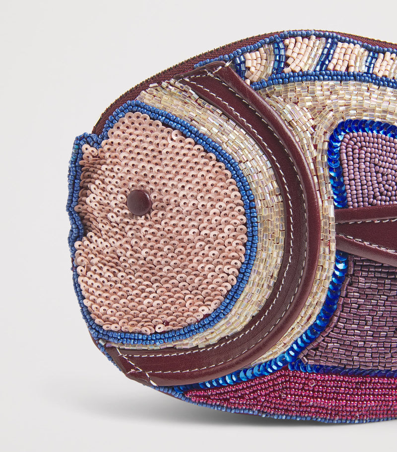 STAUD beaded Pesce clutch bag (British brand)