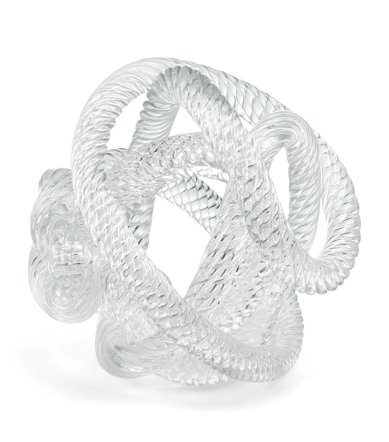 Eichholtz Glas-Schreibtischornament mit Seilmuster 15cm (Britische Marke)
