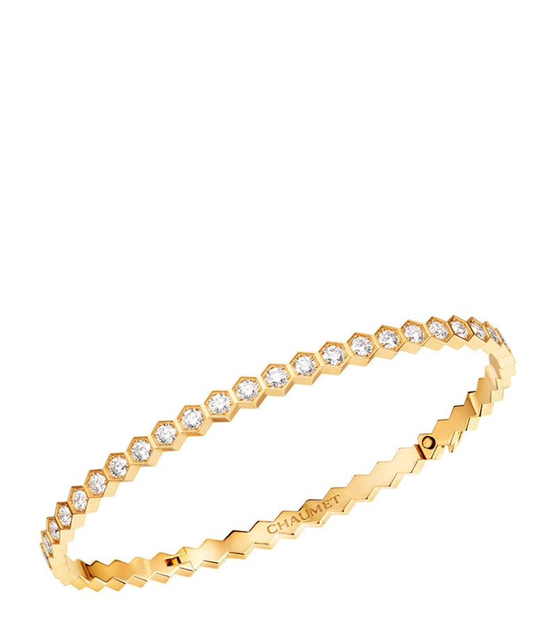Chaumet yellow gold diamond Bee de Chaumet bangle - British product