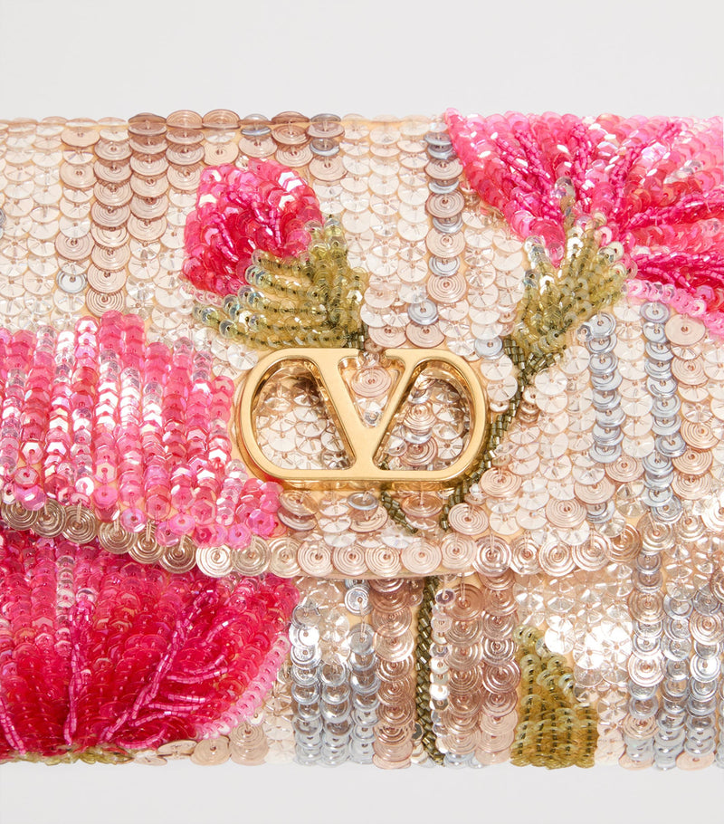 Valentino Garavani silk sequined DeVain shoulder bag, UK version