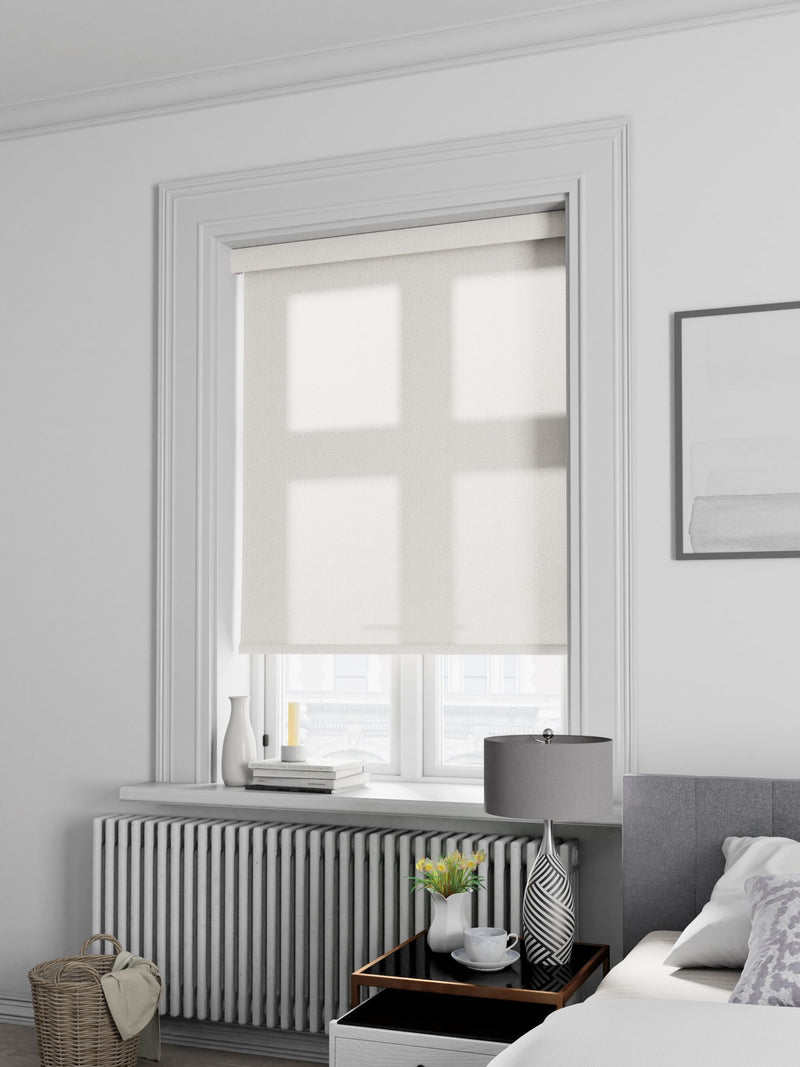 Cream squiggle roller blind made to measure - British product