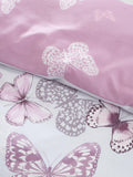 Catherine Lansfield purple scatter butterfly duvet cover and pillowcase set - British product