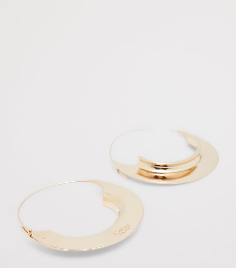 Max Mara embossed hoop earrings gold-tone brass - British product