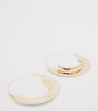 Max Mara embossed hoop earrings gold-tone brass - British product