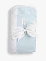 Next The Little Tailor Blue Knitted Stripe Baby Blanket- Buy online at McGrocer