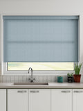 Orla Kiely denim blue squiggle roller blind made to measure, imported from the UK