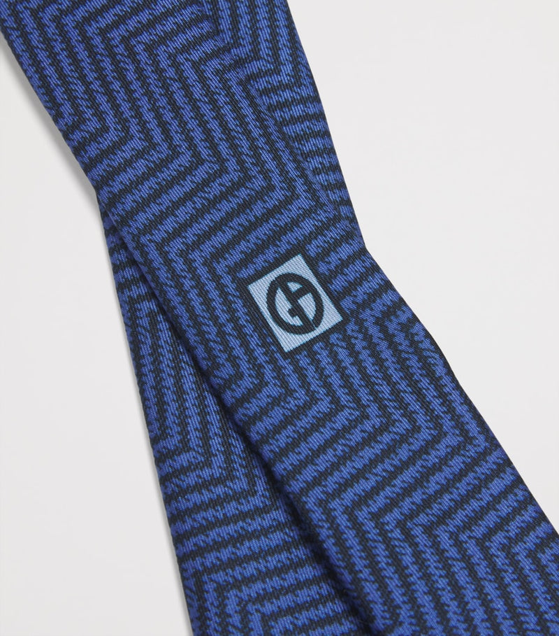 Giorgio Armani silk herringbone tie 7cm (British brand)