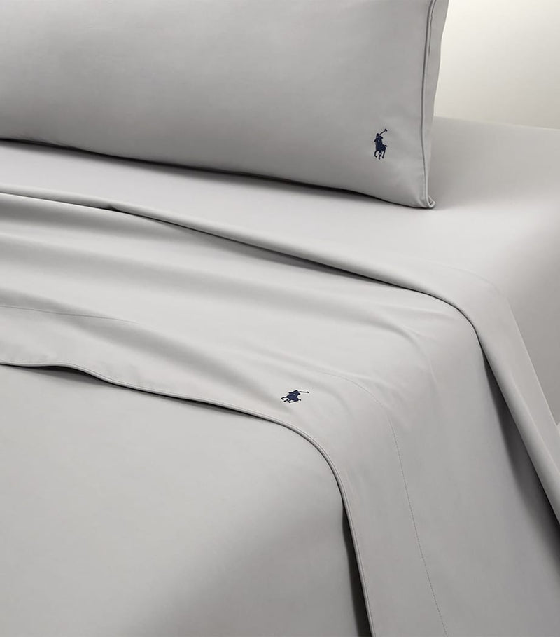 Ralph Lauren Cotton Polo Player King Flat Sheet 270cm x 280cm, imported from the UK