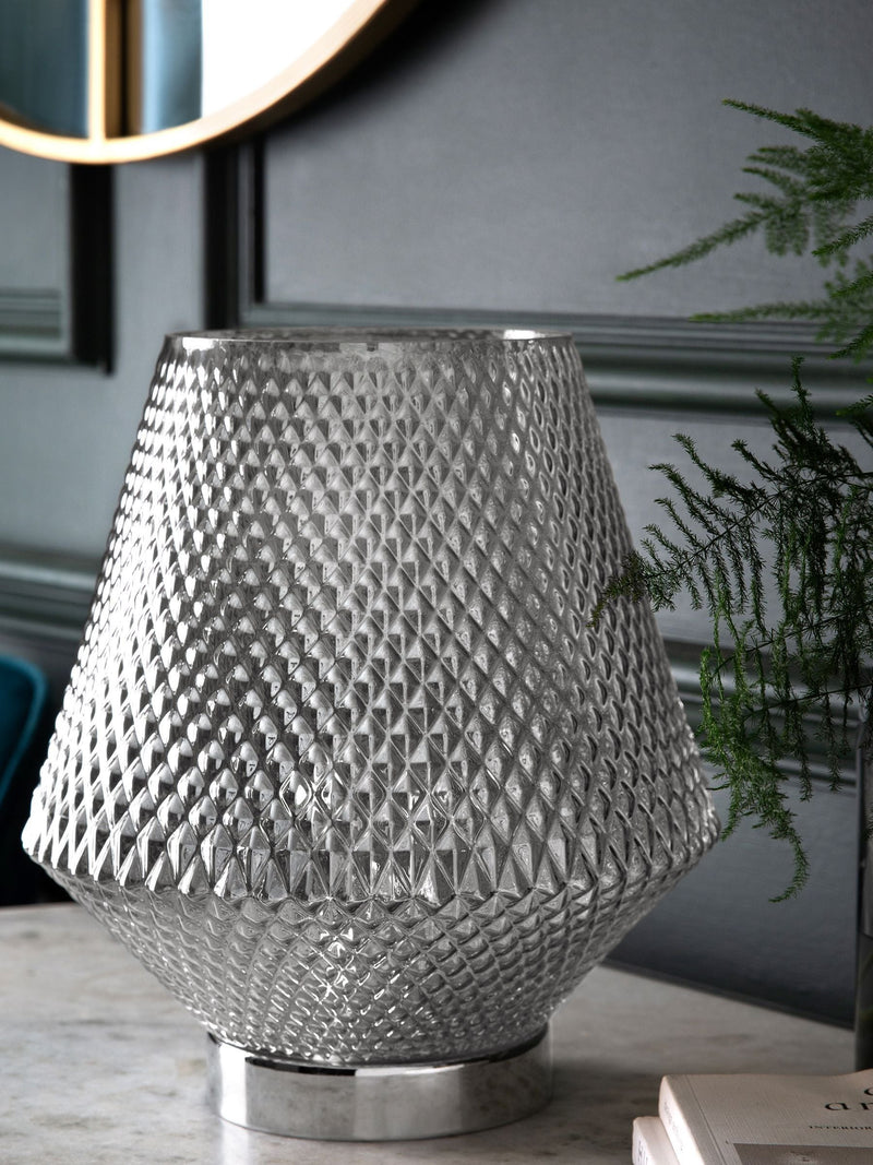 Krom batteridrevet tapered ambient lampe - Britisk produkt