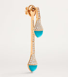 MARLI New York Cleo drop earrings in rose gold with diamonds and turquoise, UK version