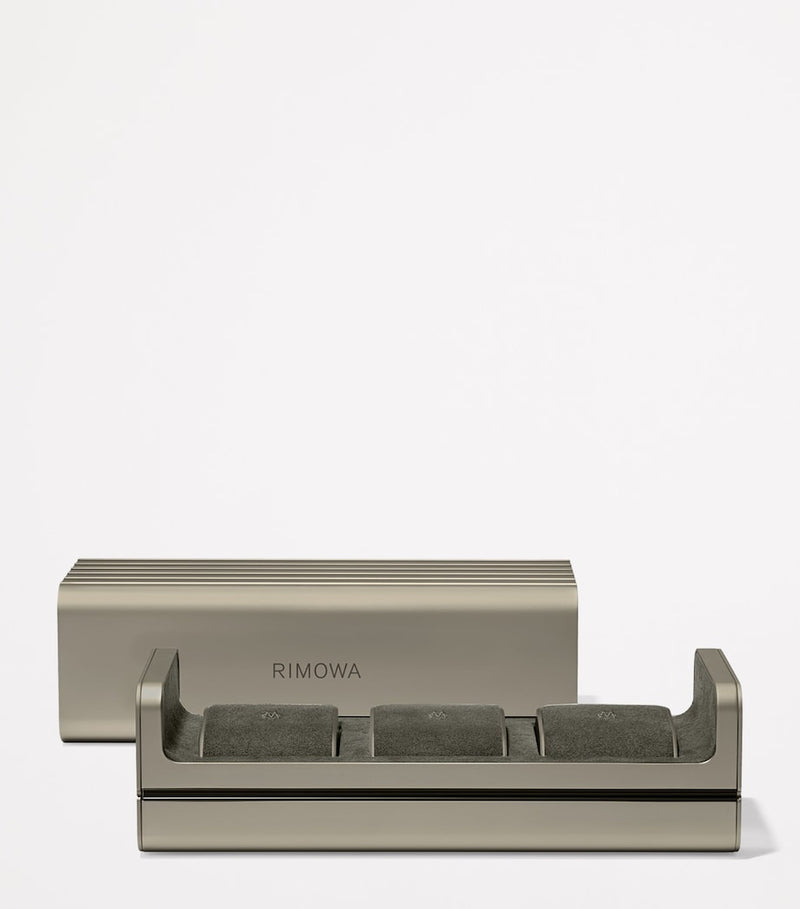 RIMOWA aluminium watch case with padded cushions, imported from the UK