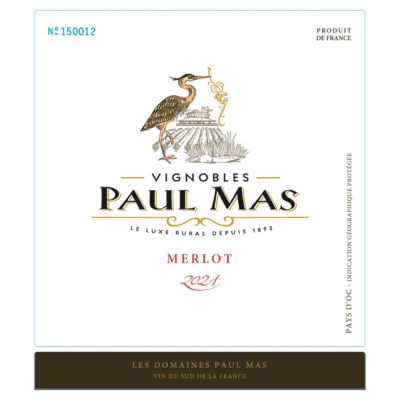 Paul Mas Merlot red wine 75cl, imported from the UK