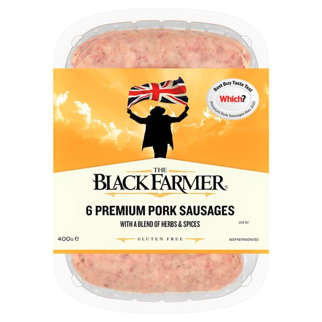 The Black Farmer Premium Pork Sausages 400g GOODS M&S