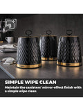 Tower set of 3 black Empire storage jars (British brand)