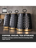 Tower set of 3 black Empire storage jars (British brand)