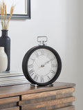 Black vintage mantel clock 25cm height - British product