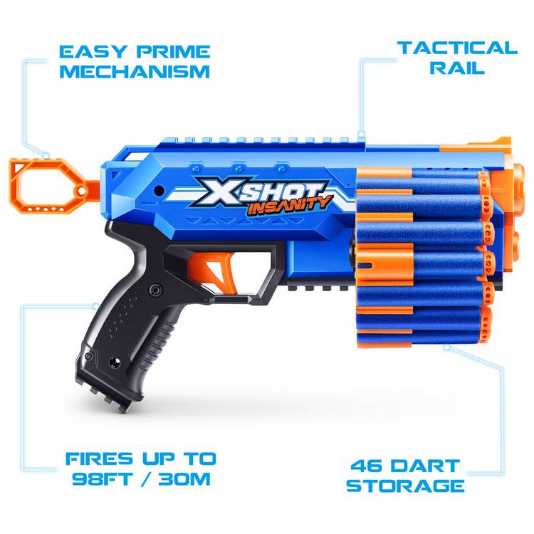 XSHOT Insanity Manic Blaster foam dart blaster, UK version