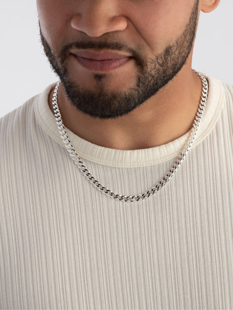 Silver curb necklace 50cm (British brand)