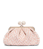 Weekend Max Mara Pasticcino woven jacquard clutch bag, imported from the UK