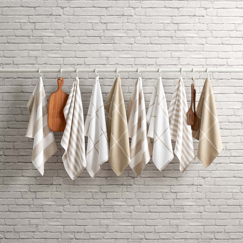 Caro Home kitchen towels beige 8 pack, UK version