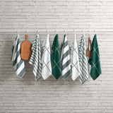 Caro Home kitchen towels 8 pack green 45x71 cm - British product