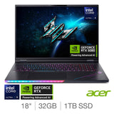 Costco UK Acer Predator Helios 18 AI Gaming Laptop, 18 inch, Intel Core Ultra 9, 32GB RAM, 1TB SSD, NVIDIA GeForce RTX 5080- Buy online at McGrocer