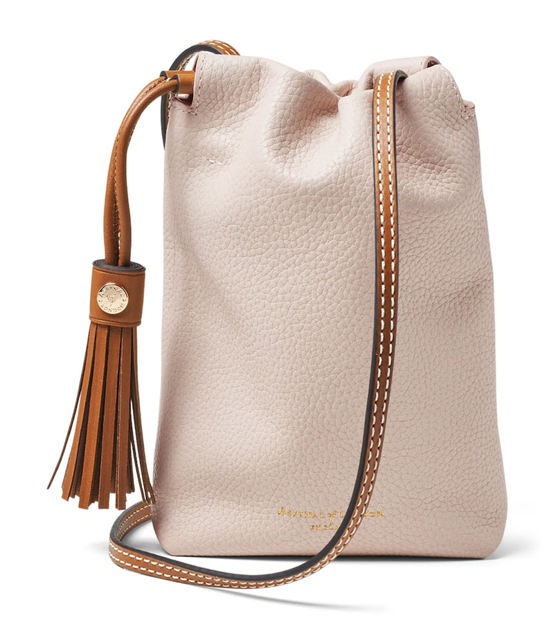 Aspinal of London Soho cross-body pouch in grained leather (British brand)
