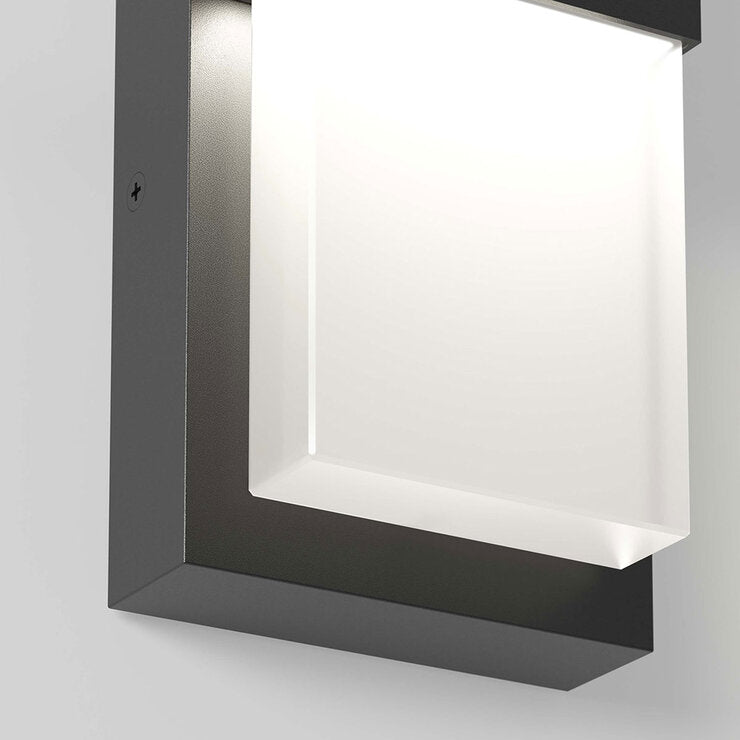 Artika Mazza black LED wall light with frosted diffuser, imported from the UK