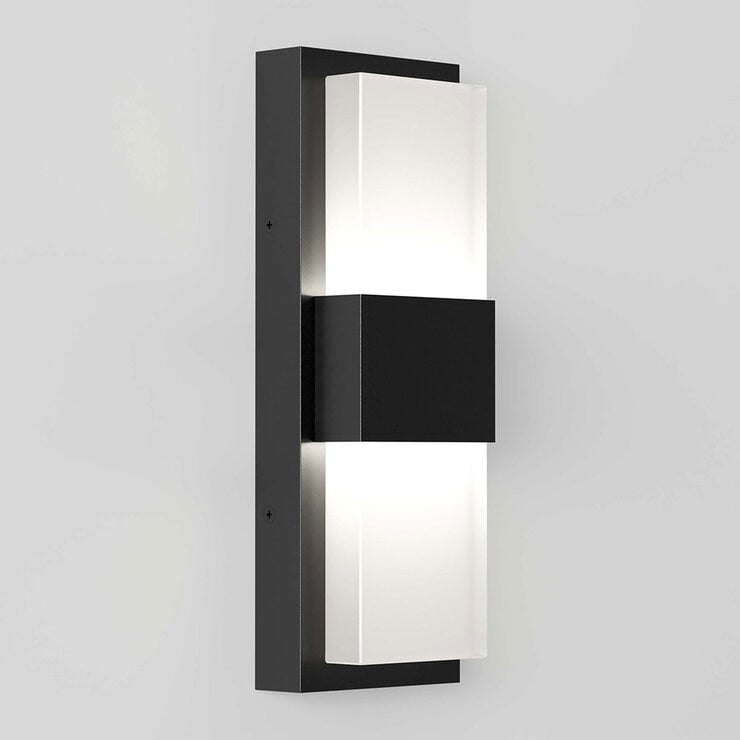 Artika Mazza black LED wall light with frosted diffuser, imported from the UK
