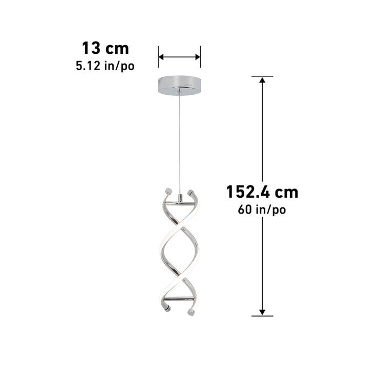 Artika DNA single light LED pendant chrome, imported from the UK