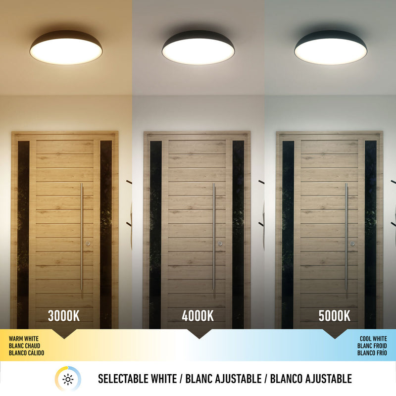 Artika Flint FM LED ceiling pendant light in black, imported from the UK