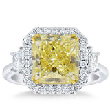 Costco radiant cut fancy yellow diamond halo ring 5.68ctw - British product
