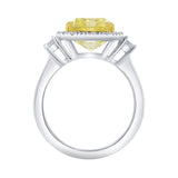 Costco radiant cut fancy yellow diamond halo ring 5.68ctw - British product
