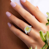 Costco radiant cut fancy yellow diamond halo ring 5.68ctw - British product