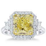 Costco UK 5.68ctw Radiant Cut Fancy Yellow Diamond Halo Ring, Platinum- Buy online at McGrocer