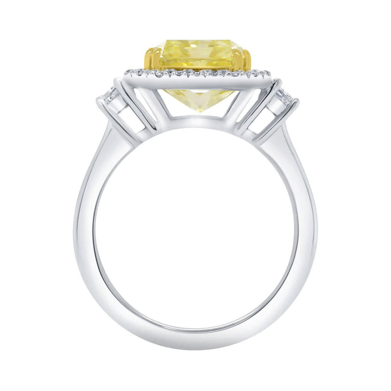 Costco radiant cut fancy yellow diamond halo ring 5.68ctw - British product