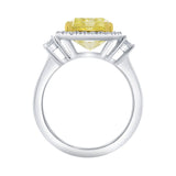 Costco radiant cut fancy yellow diamond halo ring 5.68ctw - British product